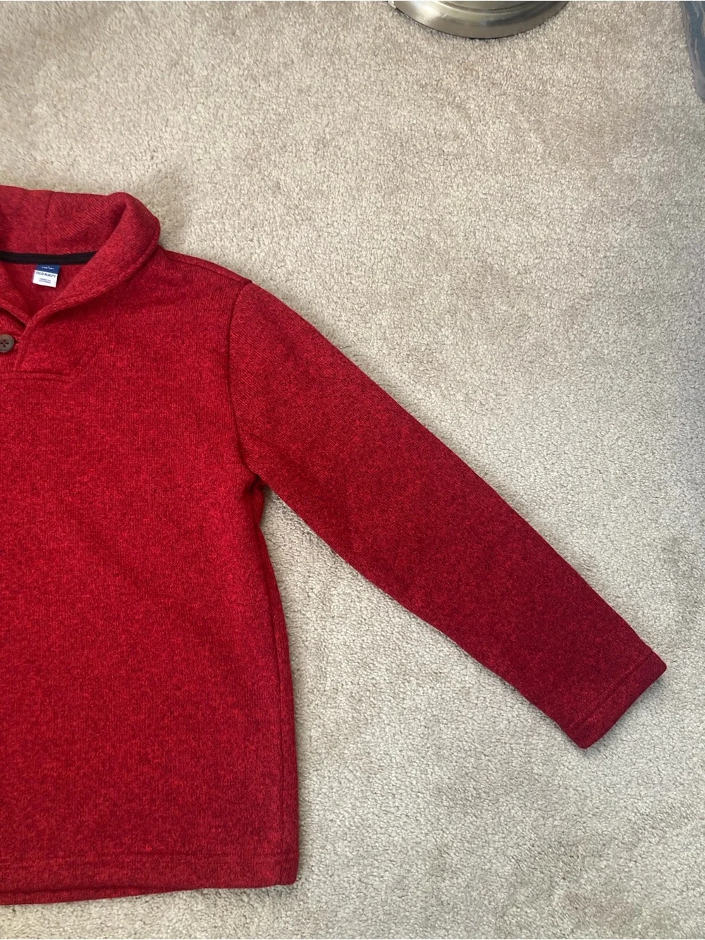 Old Navy Men's Red Shawl Collar Button-Neck Sweater